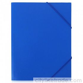 Папка на резинках А4 0,5мм Бюрократ, синяя